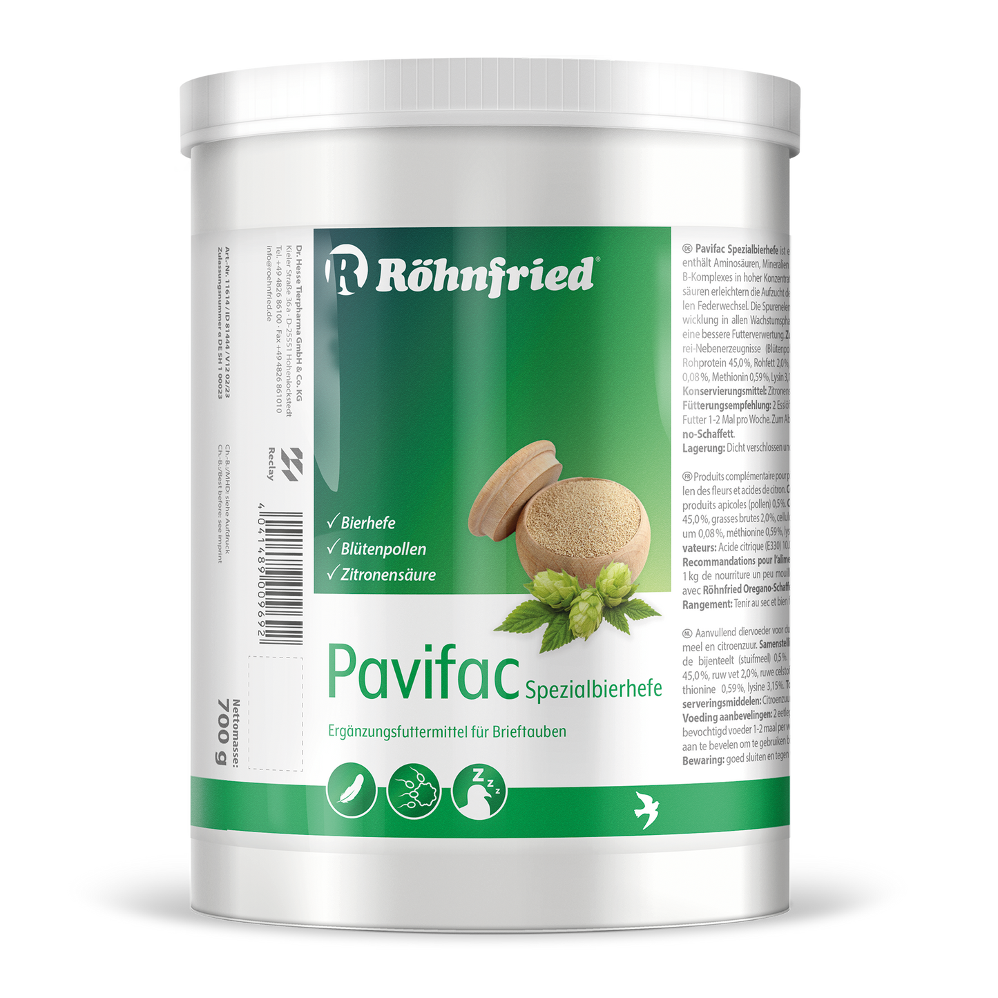 Röhnfried Pavifac Spezialbierhefe 700 g