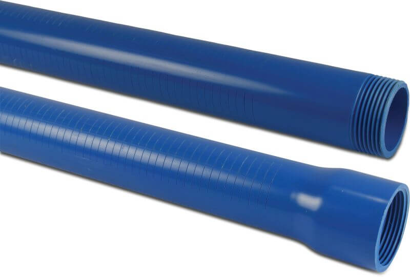 Bevo Filterrohr PVC-U 1 1/4" Innengewinde x Außengewinde 0,3 mm Blau 1m L1