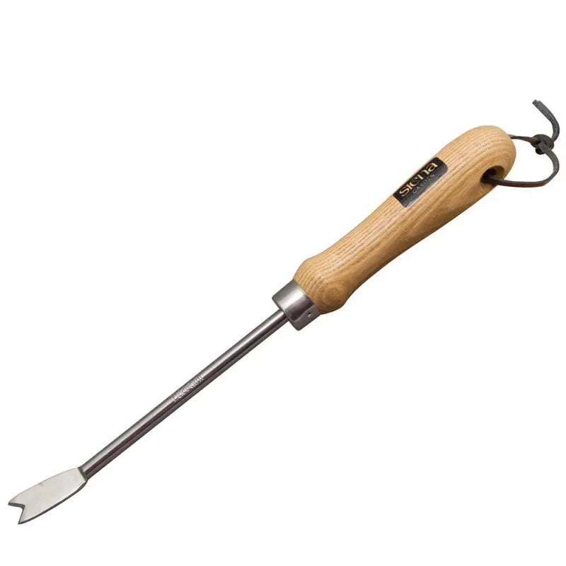 Siena GARDEN Classic Weed Puller, Stainless Steel with Wooden Handles