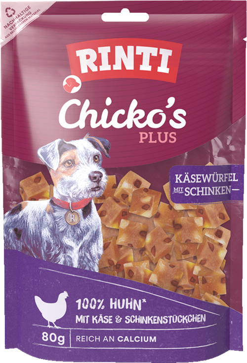 Rinti Chicko's Plus Käse-Schinken-Würfel - Beutel