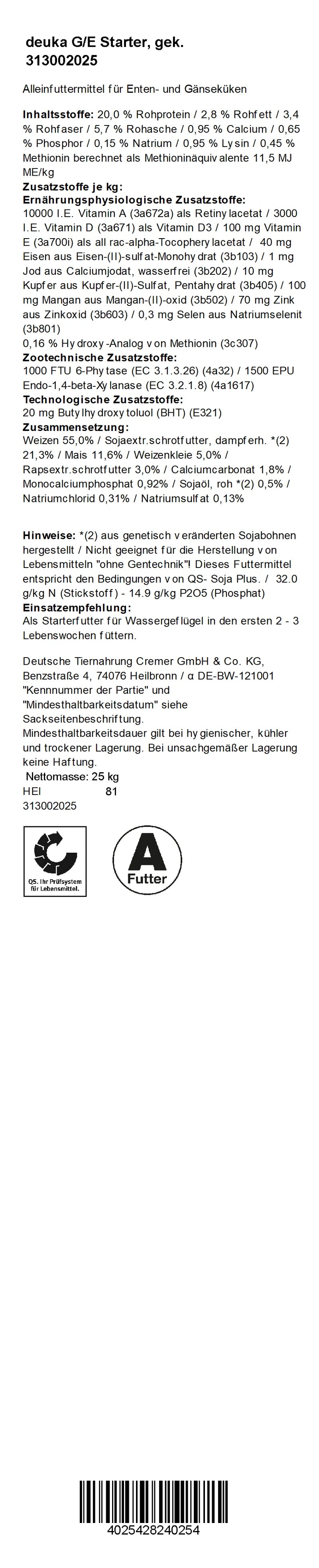 deuka G/E Starter gek.