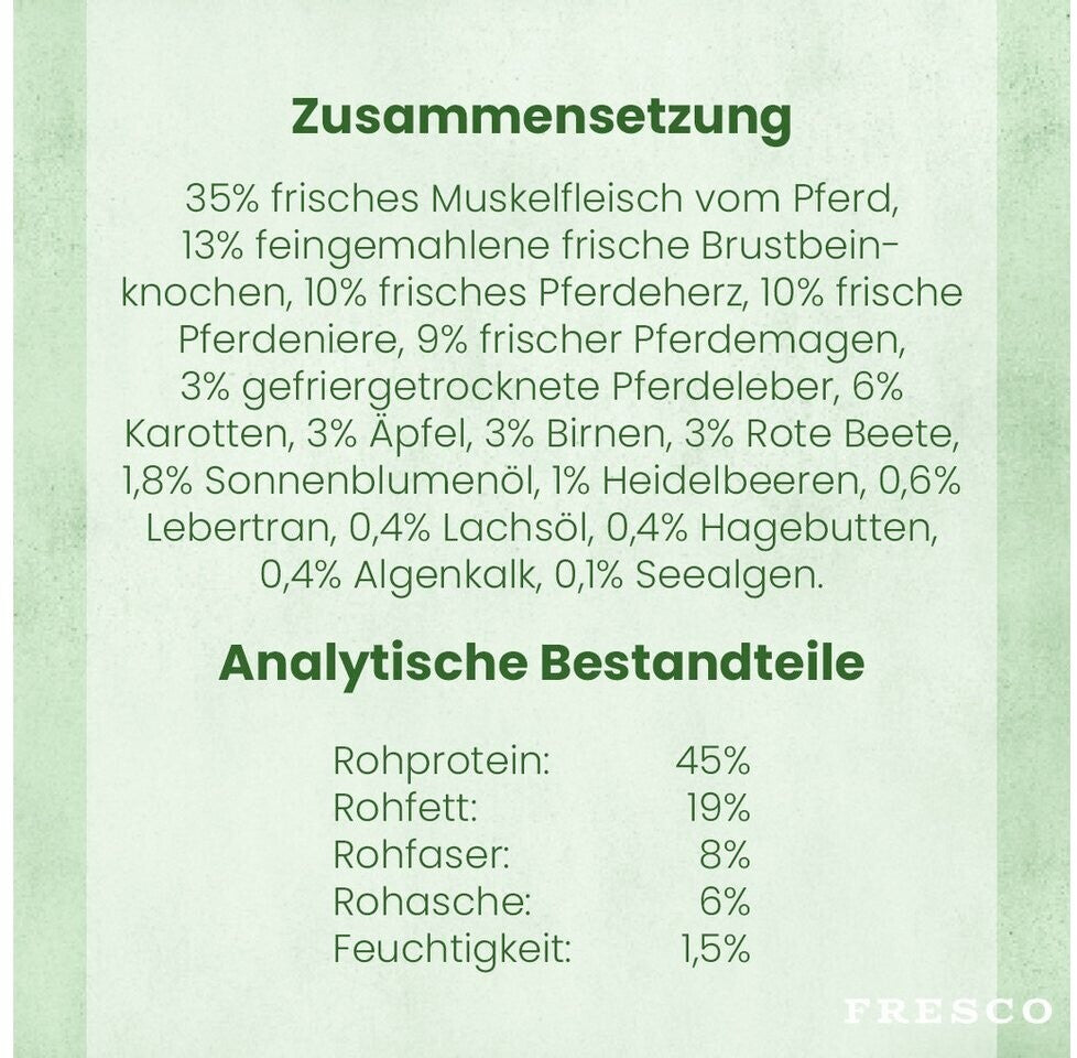 FRESCO Trockenbarf Complete Plus Pferd (für kleine Hunde)