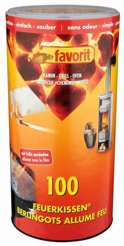 Favorit Firelighters - 100 Firelighter Sachets in a Can