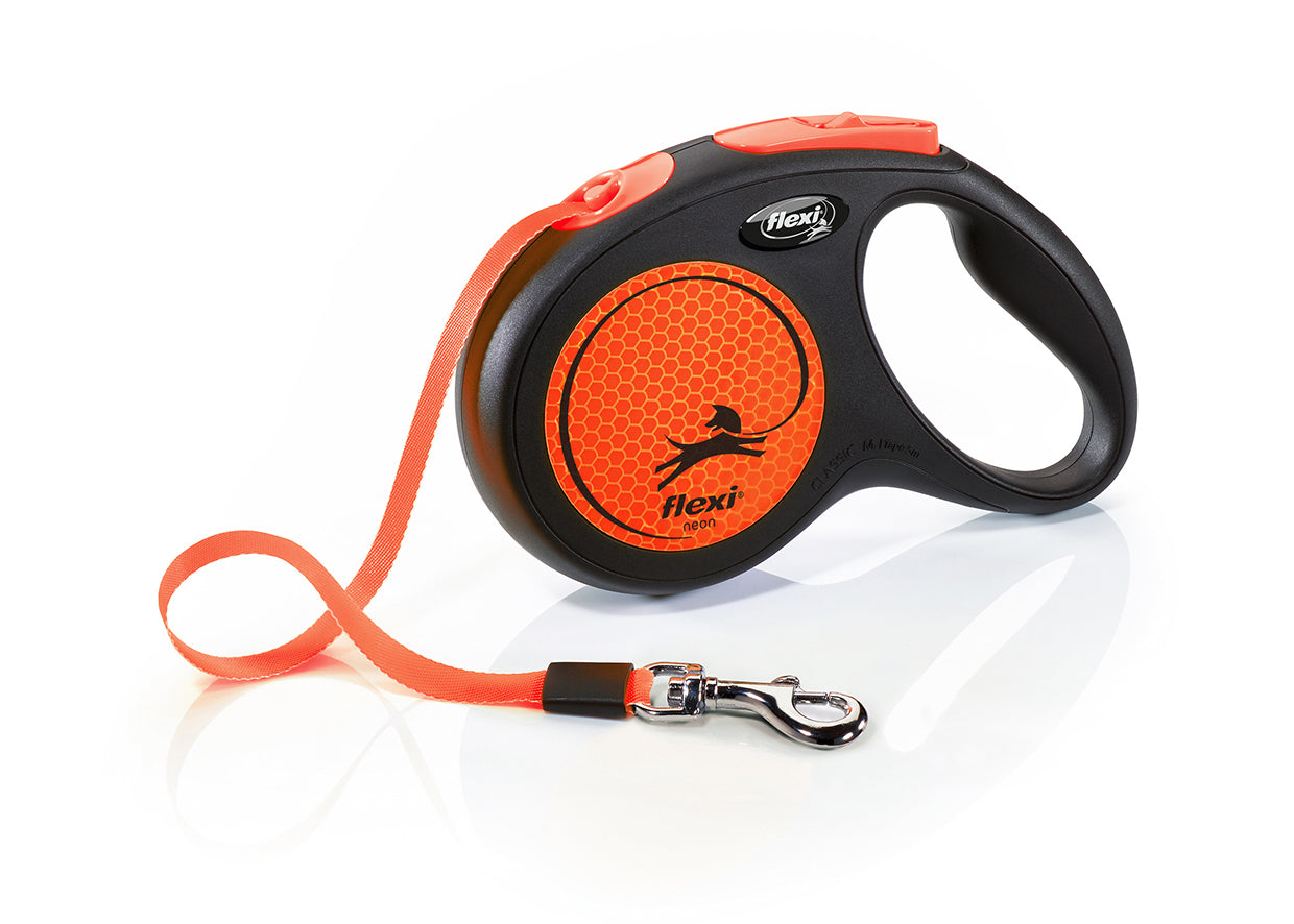 Flexi NEW Neon M - 5 Meter Reflex Gurtleine - Für Hunde bis 25 kg