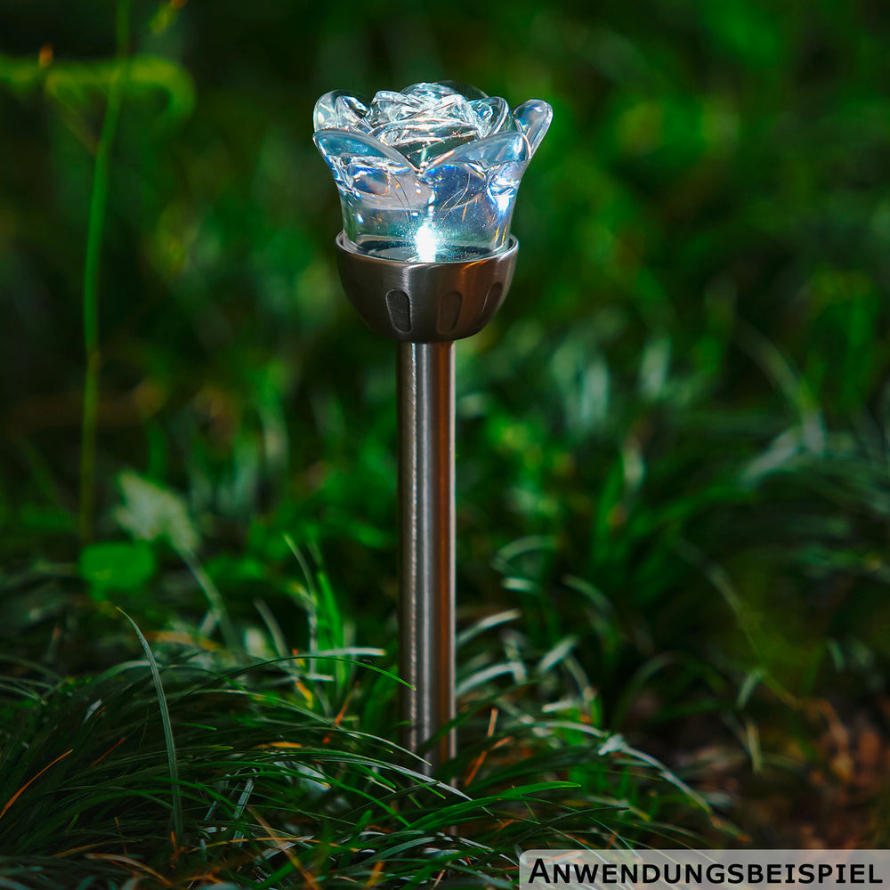 LED Solar Rose Garden Stake