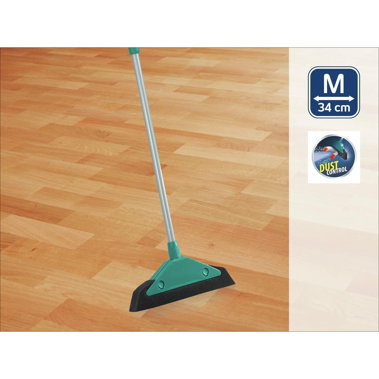 LEIFHEIT Soft & Easy Telescope Foam Broom – Sweeping Width: 34 cm