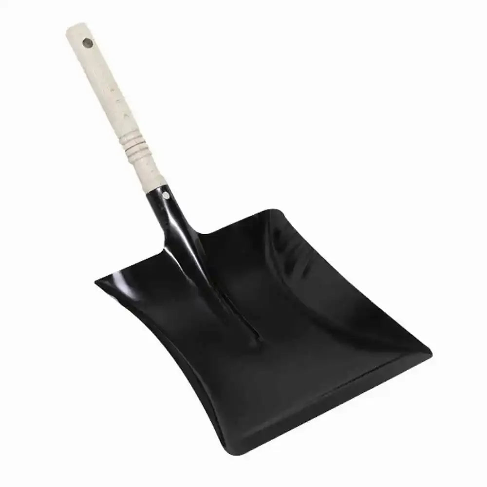 Siena GARDEN Metal Dustpan, black lacquered with wooden handle