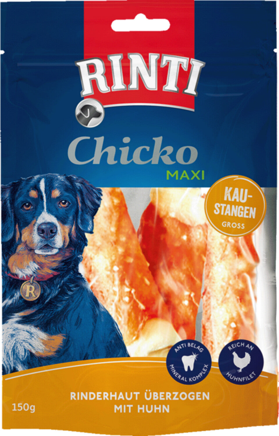 Rinti Chicko Maxi Kaustangen Gross Rinderhaut überzogen mit Huhn