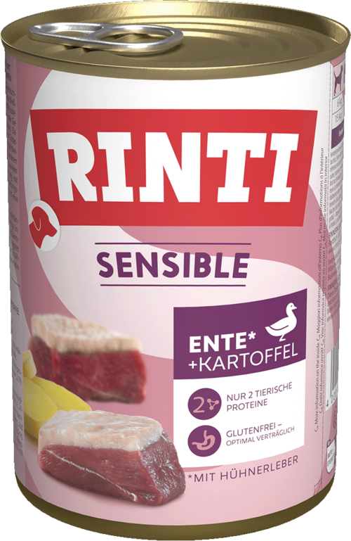 Rinti Sensible Ente, Hühnerleber + Kartoffel - Dose