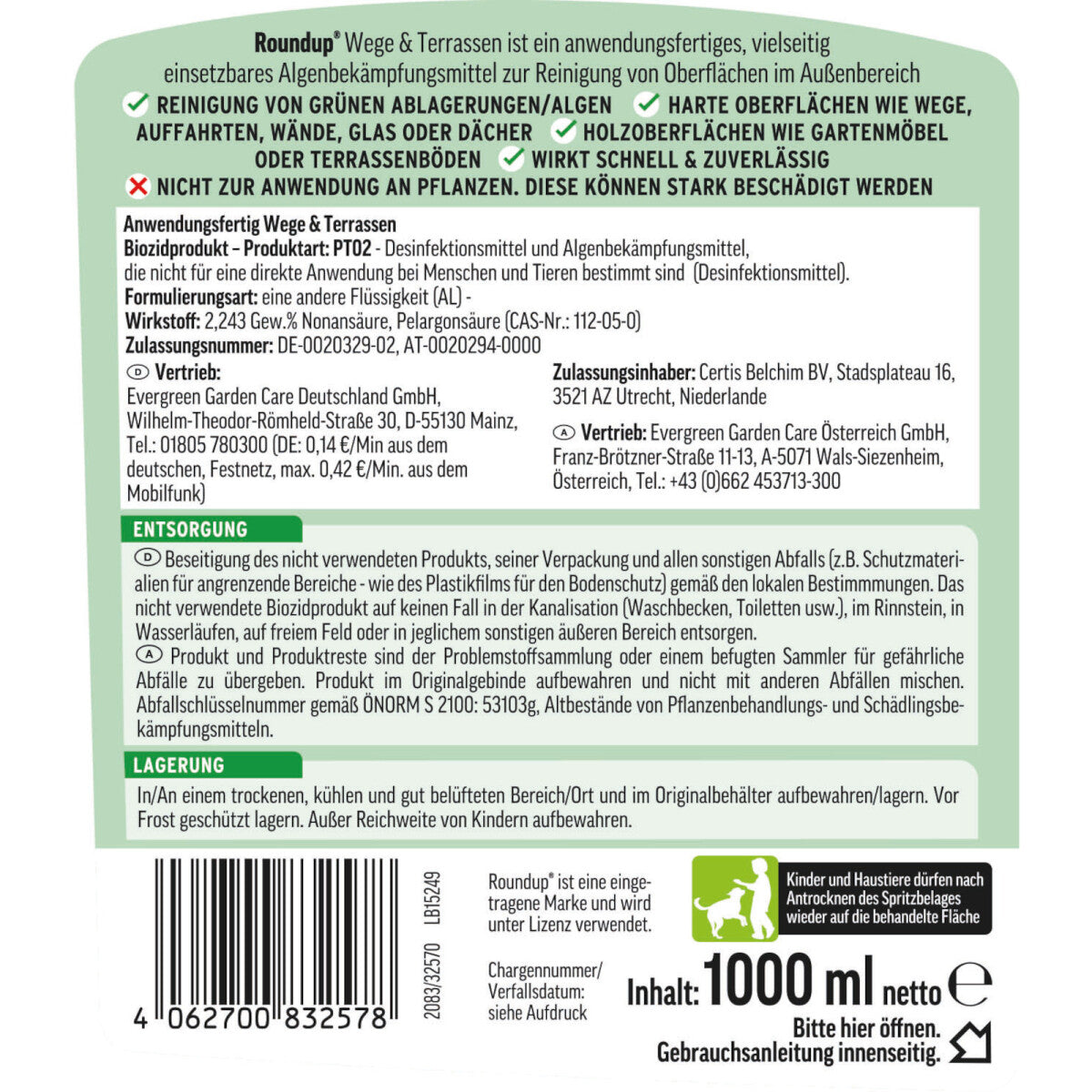 Evergreen Roundup Wege & Terrassen Sprühflasche