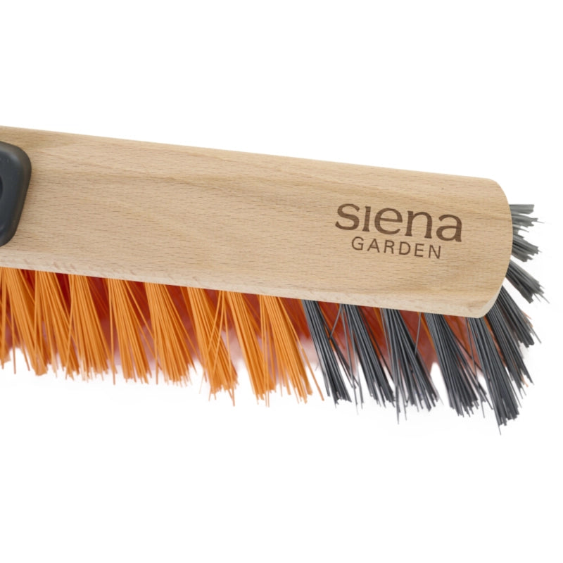 Siena GARDEN flat hall broom, PET O/A with All-Fix holder, anthracite / orange