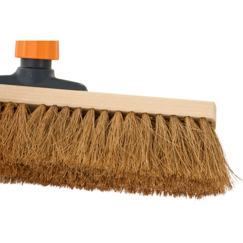 Siena GARDEN Coconut Flatwood Broom, 40 cm, Allfix Holder, Anthracite / Orange