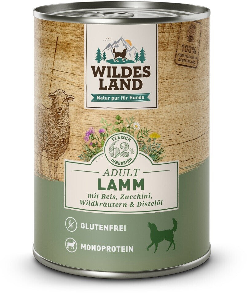Wildes Land mit Zucchini Lamm+Reis+Zucchini 400 g