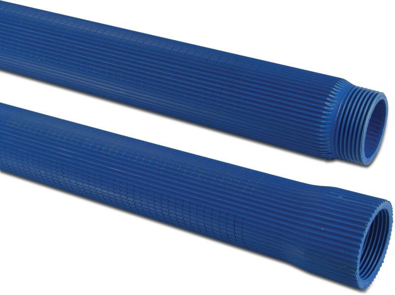 Bevo Rippenfilter PVC-U 2" Innengewinde x Außengewinde 0,3 mm Blau 1m Typ Rippenausführung L1