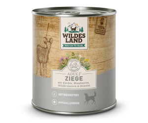 Wildes Land Ziege mit Kürbis, Blaubeeren, Wildkräutern und Distelöl