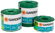 Lawn edging, green, roll, 20 cm high, 9 m long