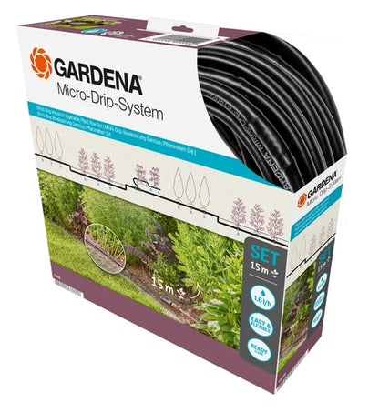 Micro-Drip-System Drip Irrigation Set for Vegetable/Plant Rows (15 m)