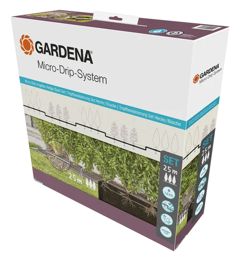 GARDENA Micro-Drip-System Tropfbewässerung Hecken/Büsche Set (25 m)