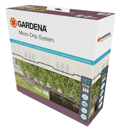 GARDENA Micro-Drip-System Tropfbewässerung Hecken/Büsche Set (25 m)