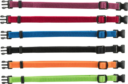 Trixie Junior Puppy Collar Set, M–L: 22–35 cm/10 mm, 6 pcs., black, red, royal blue, apple, papaya, orchid