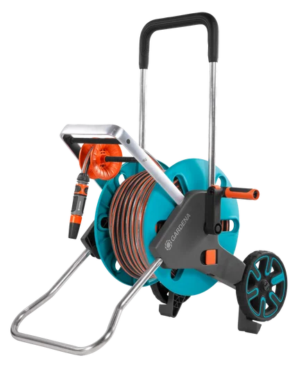 GARDENA Schlauchwagen CleverRoll M Easy Set, Schlauchhalter mit, Schlauch, Systemteilen, Spritze
