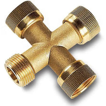 Bevo Cross Fitting Brass 3 x 1" NPT female x 1" NPT male