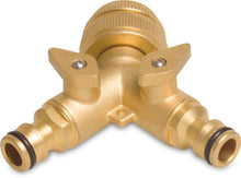 Bevo Profec Y-Piece Click Coupling Brass 3/4"-1" Union Nut IG x Click Connector x Click Connector Type with Ball Valve