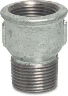 Bevo Profec No. 529A Socket Nipple Cast Iron Galvanized 1 Female Thread x Male Thread 25bar DVGW