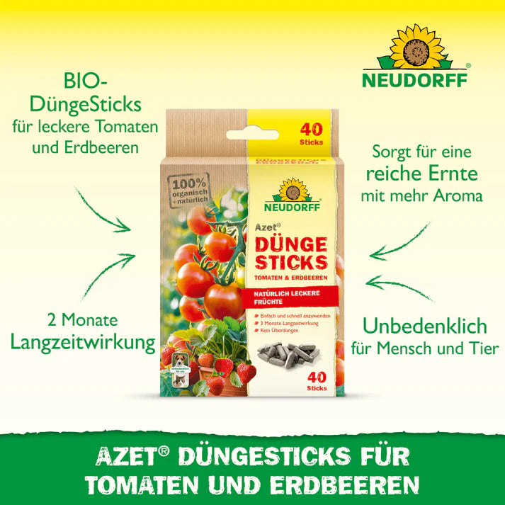 Neudorff Azet Fertiliser Sticks Tomatoes and Strawberries