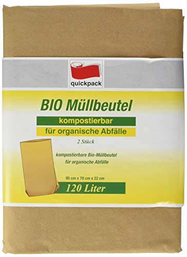 Gautzsch Bio Papier Müllsack 120 l 2 Stück - 64+18x80cm