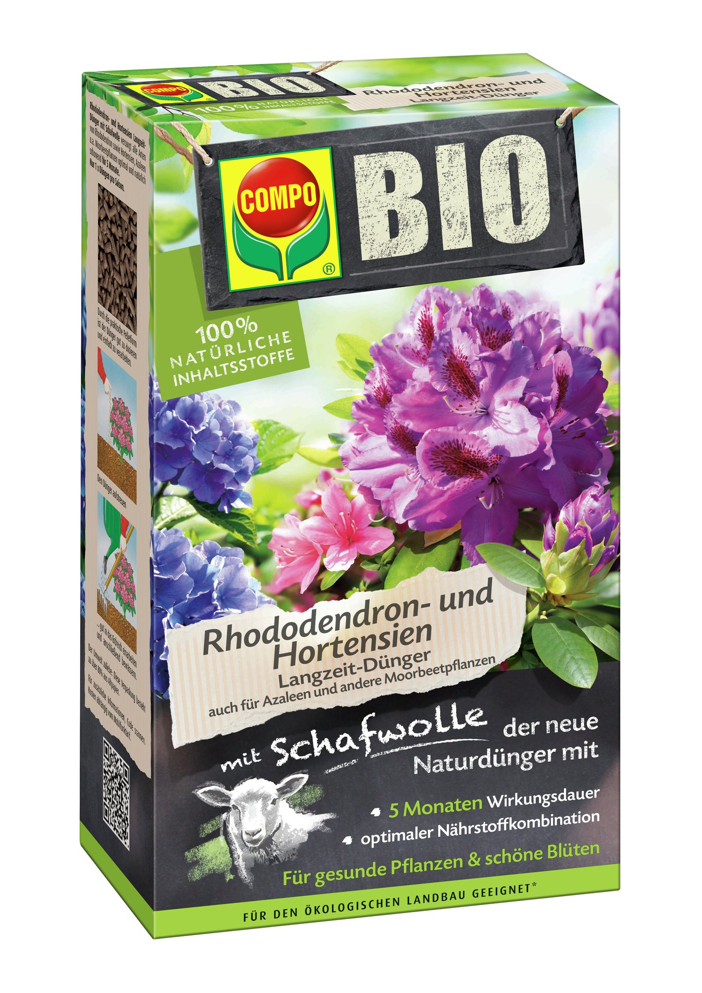 Compo BIO Rhododendron- und Hortensien Langzeit-Dünger mit Schafwolle