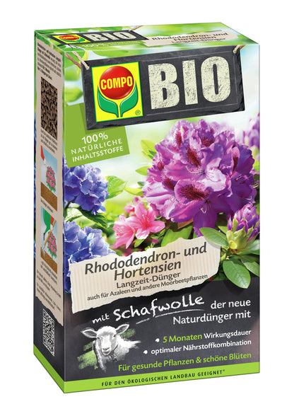 Compo BIO Rhododendron- und Hortensien Langzeit-Dünger mit Schafwolle