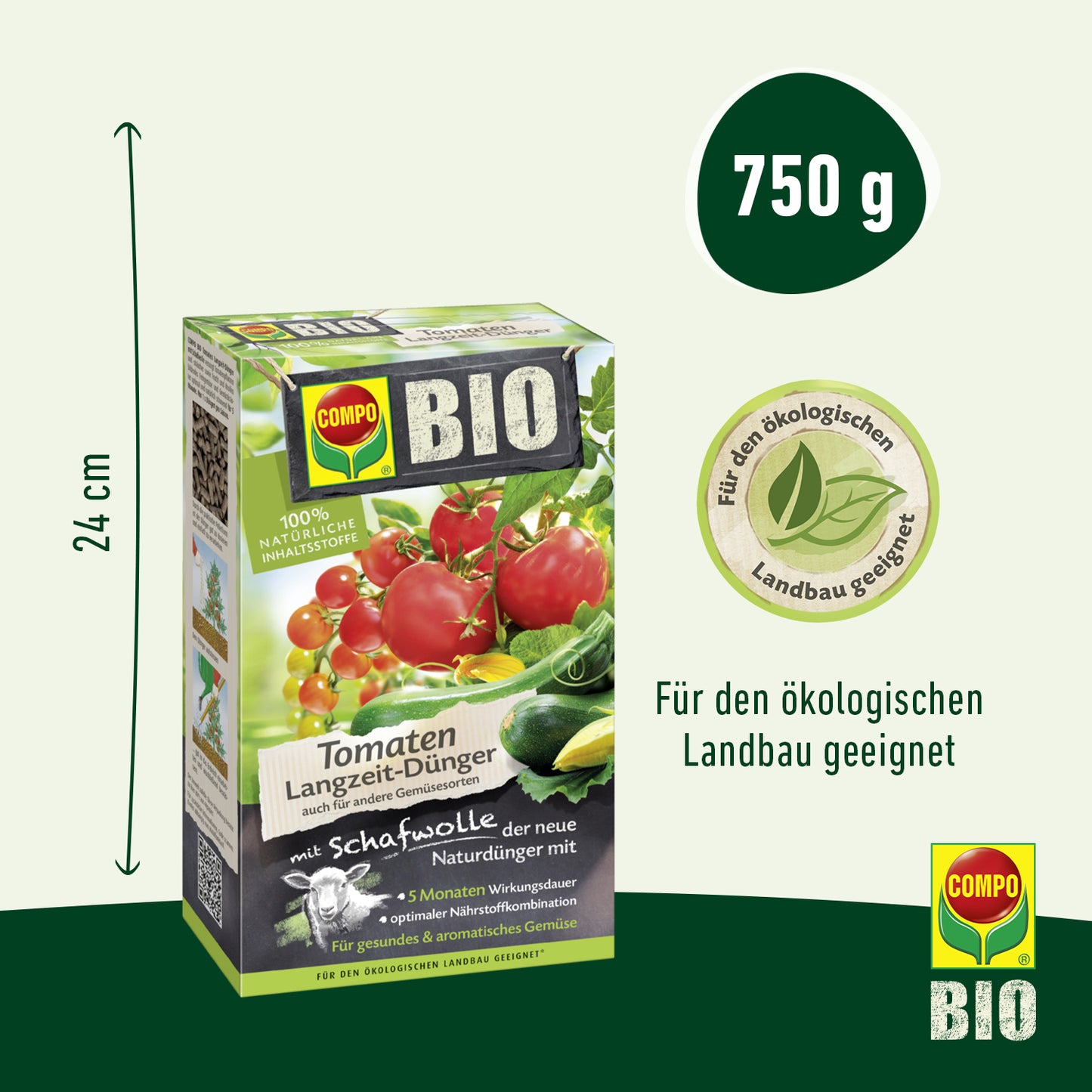 Compo BIO Tomaten Langzeit-Dünger mit Schafwolle 750 g