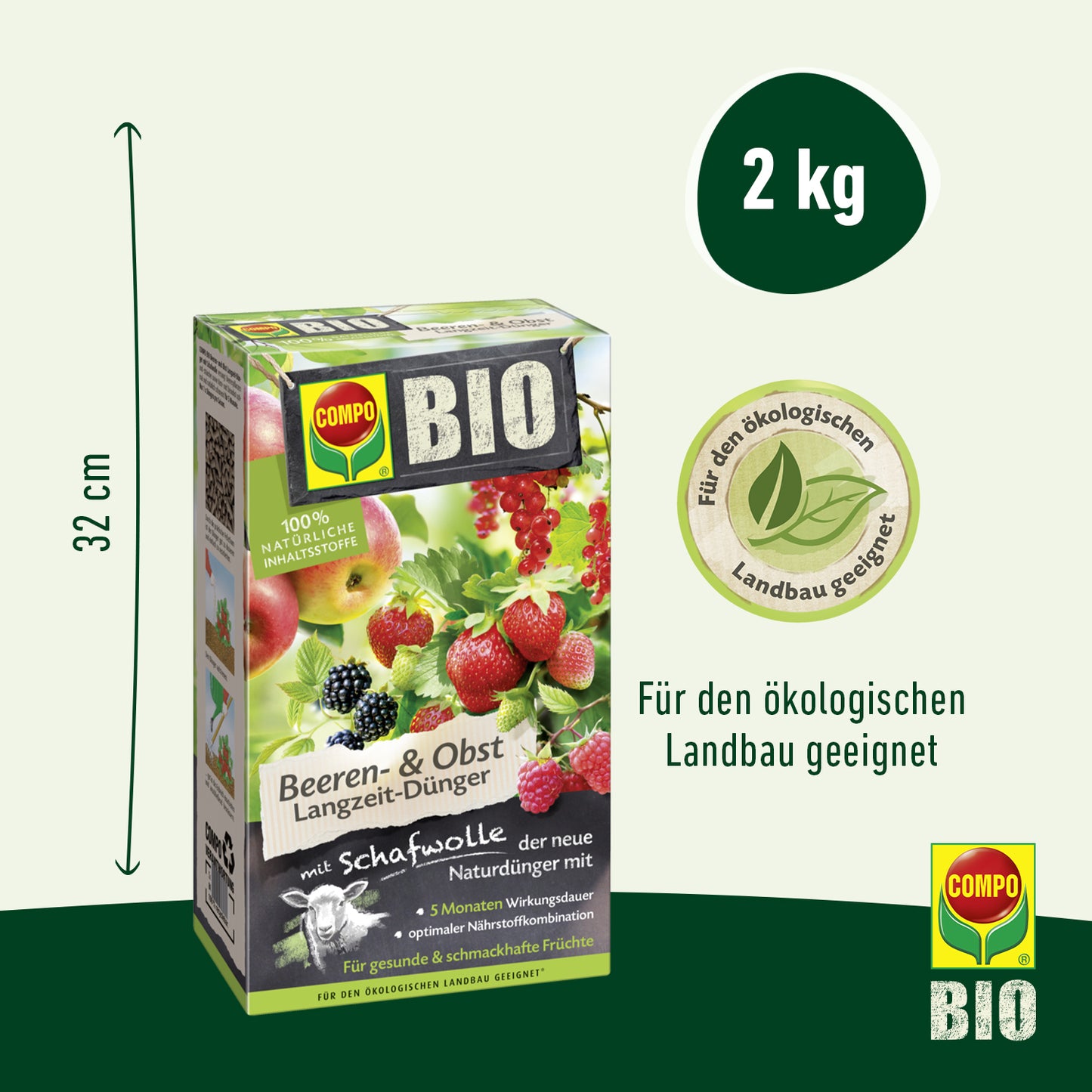 Compo BIO Beeren Langzeit-Dünger mit Schafwolle