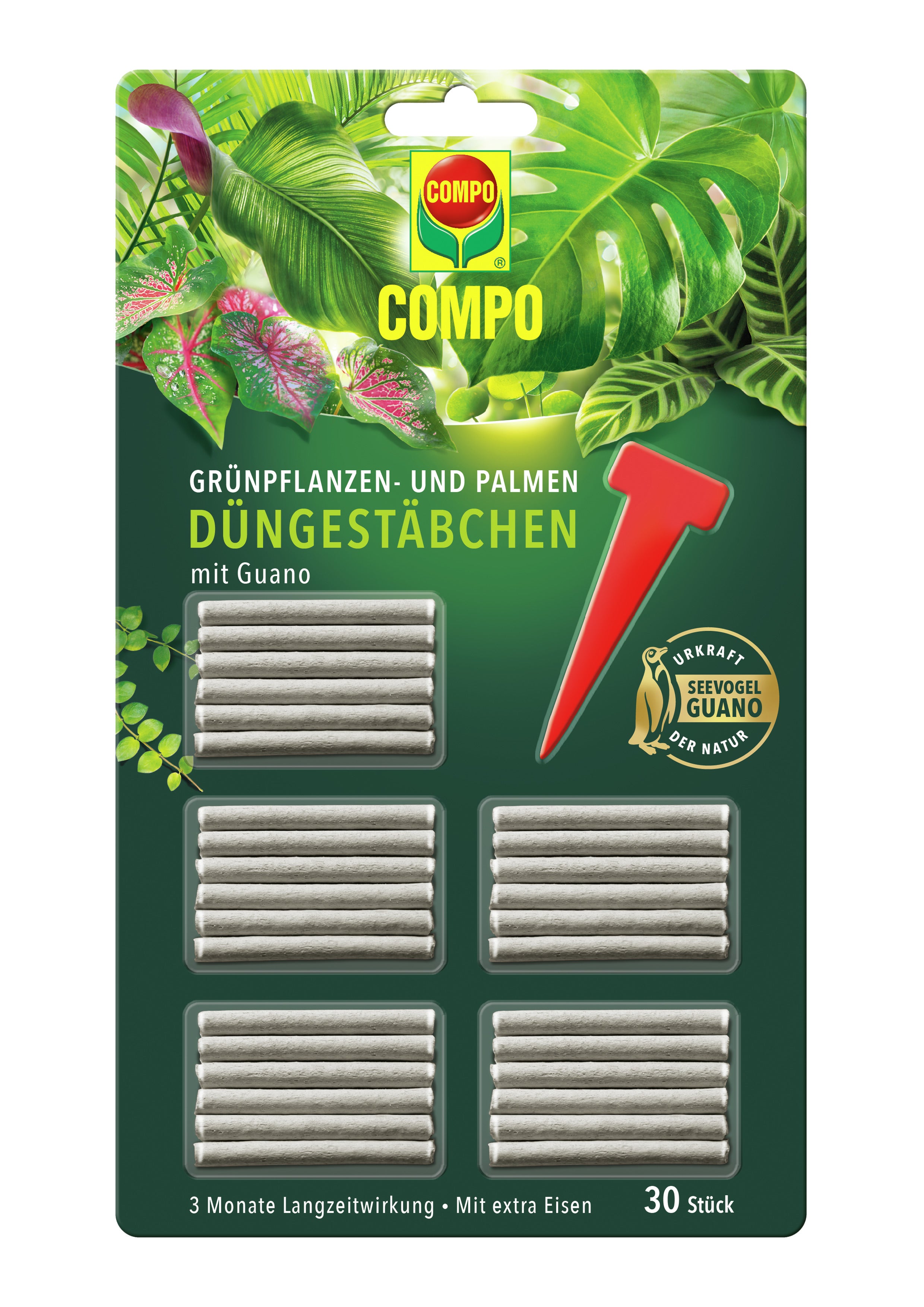 COMPO Green Plant and Palm Fertilizer Sticks with GUANO (30 sticks ...