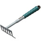 Siena GARDEN Small Rake 6 Tines Interchangeable Handle, anthracite, green handle