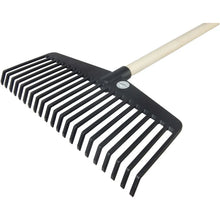 Nylon broom, black, 21-tine with handle