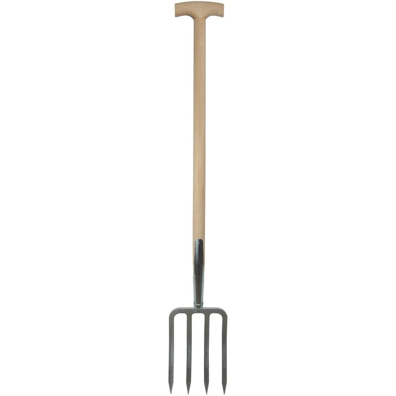 SHW Havau-Spatengabel mit Bajonettzinken und Buchen-T-Stiel