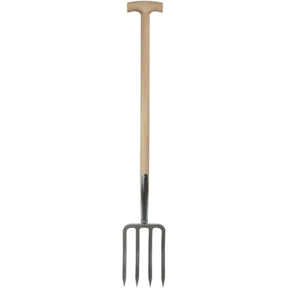 SHW Havau-Spatengabel mit Bajonettzinken und Buchen-T-Stiel