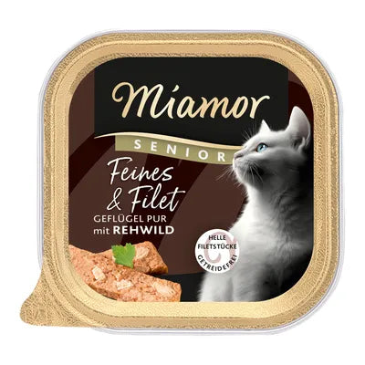 Miamor Feines Filet Senior Geflügel Pur + Rehwild