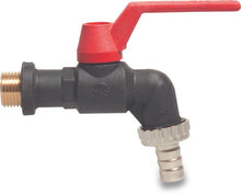 Bevo VIR Ball Valve PP 3/4" x 19 mm Male Thread x Hose Spout 16bar DN20 Black Type 210