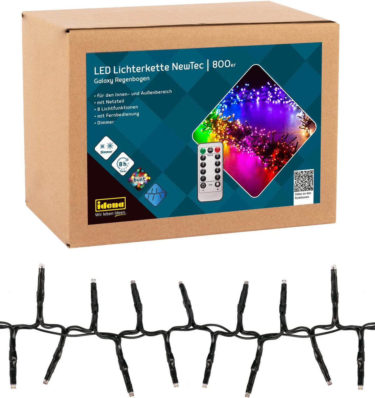 Weihnachtsbaum Lichterkette Innen und Außen NewTec mit Fernbedienung
