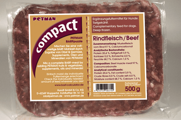 Petmann Compact Rindfleisch 500g TK