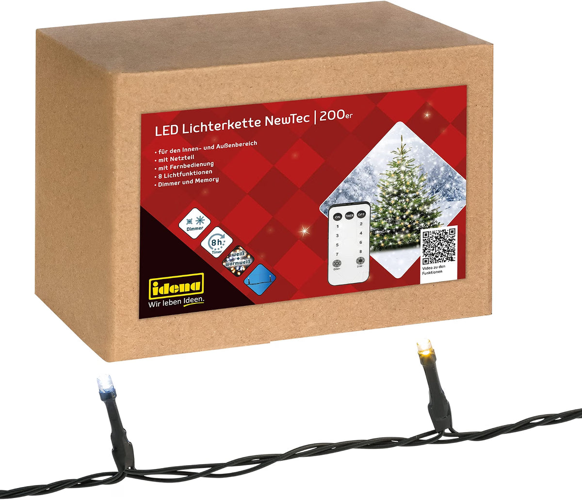 Weihnachtsbaum Lichterkette Innen und Außen NewTec mit Fernbedienung