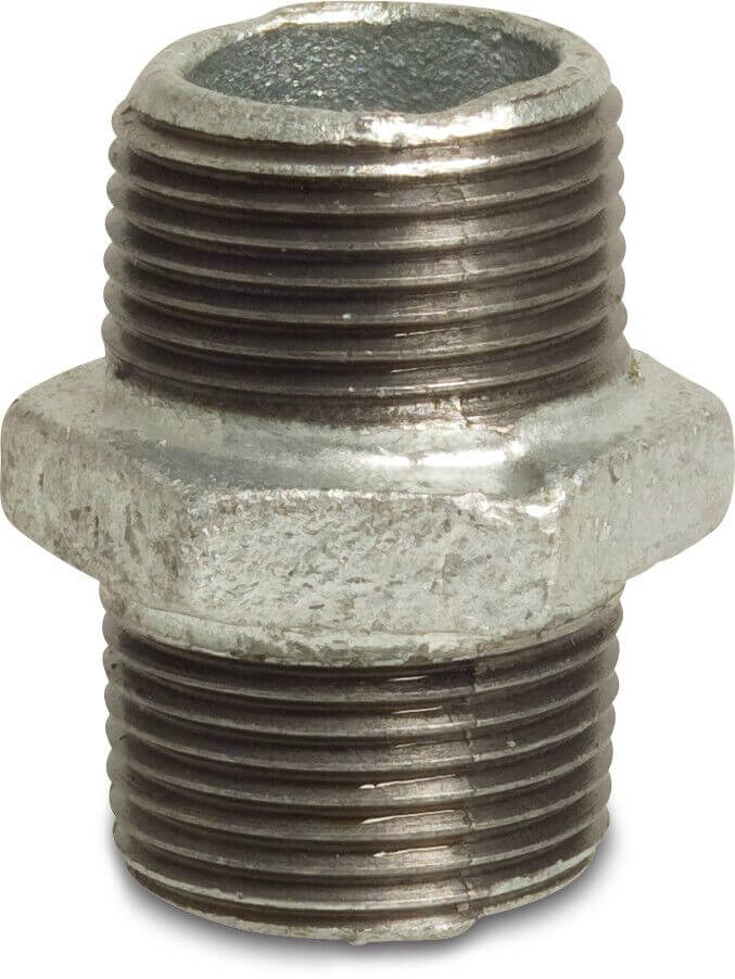 Bevo No. 280 Double Nipple Cast Iron Galvanized External Thread