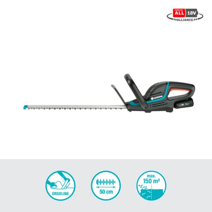 GARDENA Akku-Heckenschere ComfortCut 50/18V P4A Ready-To-Use Set