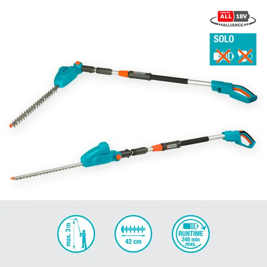 GARDENA Cordless Telescopic Hedge Trimmer THS 42/18V P4A solo