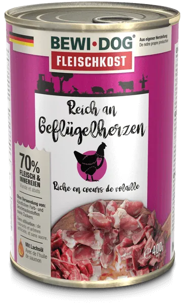 BewiDog Rich in Poultry Hearts