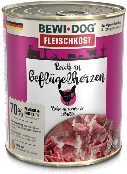 BewiDog Rich in Poultry Hearts