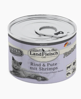 Landfleisch Cat Adult Pastete Rind + Pute + Shrimps